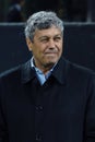 The Shakhtar coach Mircea Lucescu before the match